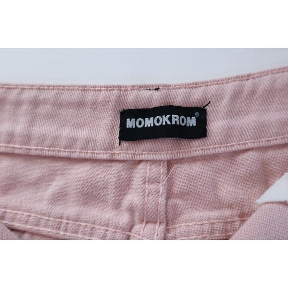 Momo Krom Pastel Light Pink‎ Mini Skirt with Pockets & Button Closure size Large - Picture 9 of 13